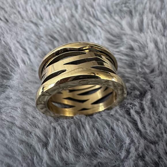 Jewelry - Stainless Steel Gold-Plated Ring Size 8 and wide 10MM
